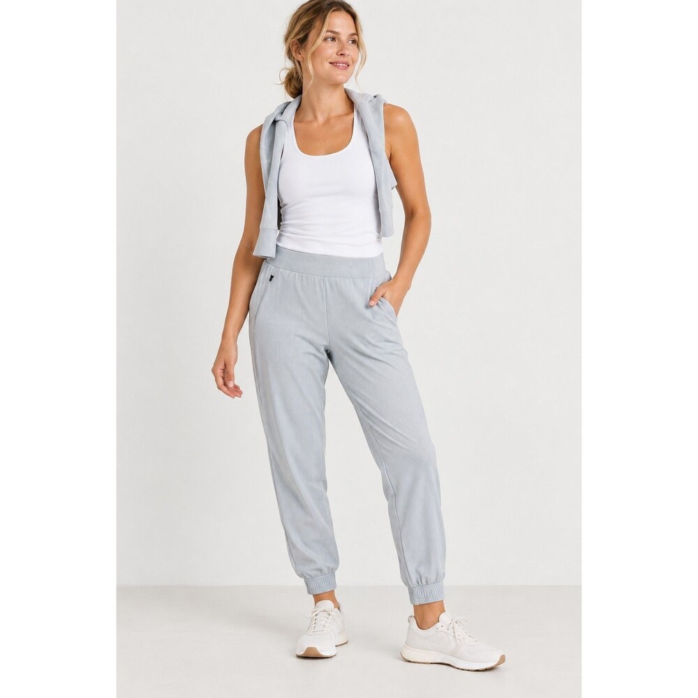 NWT Athleta Brooklyn Textured Jogger City Stripe Coast Grey Sz 6 #988146 Travel